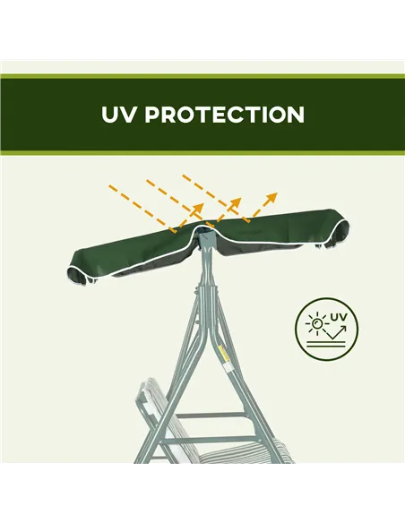 Outsunny 3-Seat Swing Chair Garden Swing Seat with Adjustable Canopy for Patio, Green