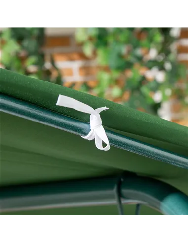 Outsunny 3-Seat Swing Chair Garden Swing Seat with Adjustable Canopy for Patio, Green
