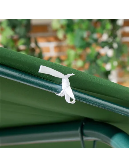 Outsunny 3-Seat Swing Chair Garden Swing Seat with Adjustable Canopy for Patio, Green