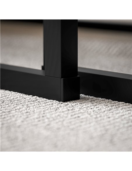 HOMCOM Coffee Tables Set of 2, Industrial Nest of Tables with Metal Frame for Living Room Bedroom, Dark Grey Marble Effect