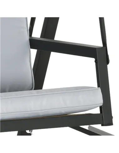 Outsunny Three-Seat Garden Swing Chair, with Adjustable Canopy - Grey