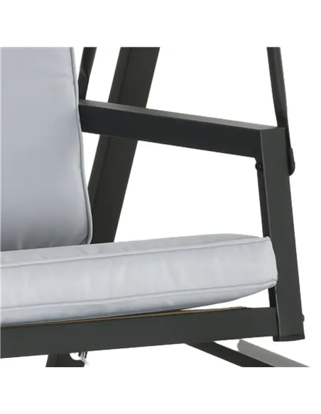 Outsunny Three-Seat Garden Swing Chair, with Adjustable Canopy - Grey