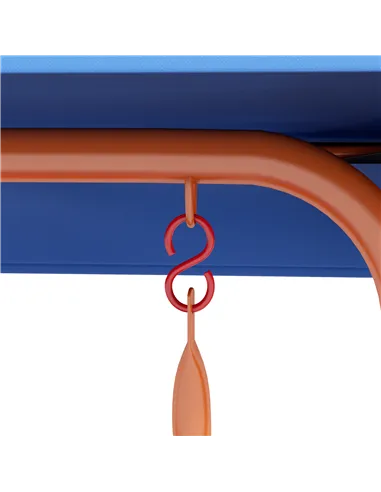 Outsunny Two Seater Kids Garden Swing, Cowboy Themed kids Swing Chair with Adjustable Canopy, Safety Belts for Outdoor Use