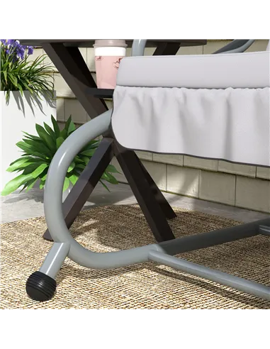 Outsunny Three-Person garden Swing Chair, with Adjustable Canopy - Light Grey