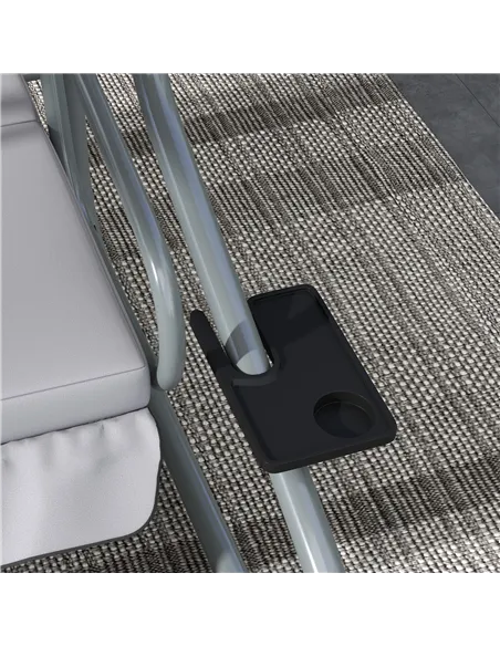 Outsunny Three-Person garden Swing Chair, with Adjustable Canopy - Light Grey