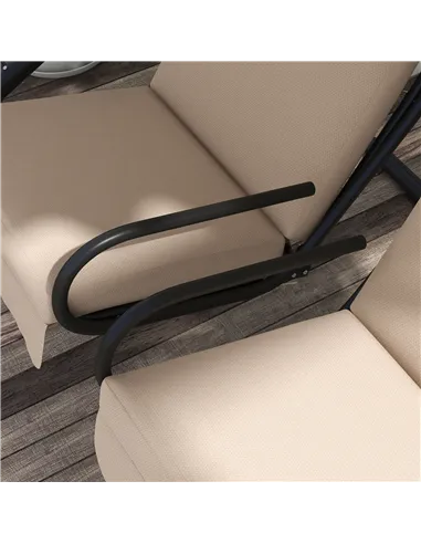 Outsunny Two-Seat Garden Swing Chair, with Protective Canopy - Beige