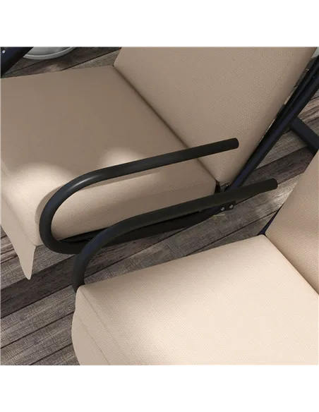 Outsunny Two-Seat Garden Swing Chair, with Protective Canopy - Beige