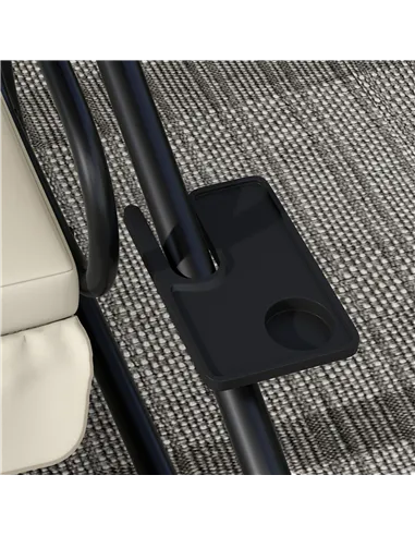 Outsunny Convertible Three-Seater Swing Chair Bed - Cream