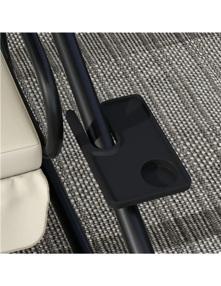 Outsunny Convertible Three-Seater Swing Chair Bed - Cream