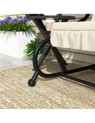 Outsunny Convertible Three-Seater Swing Chair Bed - Cream