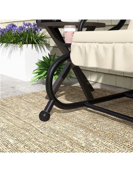 Outsunny Convertible Three-Seater Swing Chair Bed - Cream