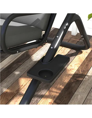 Outsunny Two-Seat Garden Swing Chair, with Protective Canopy - Grey