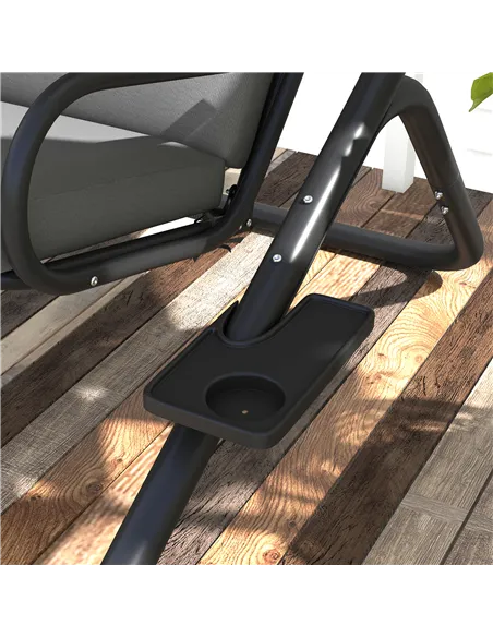 Outsunny Two-Seat Garden Swing Chair, with Protective Canopy - Grey