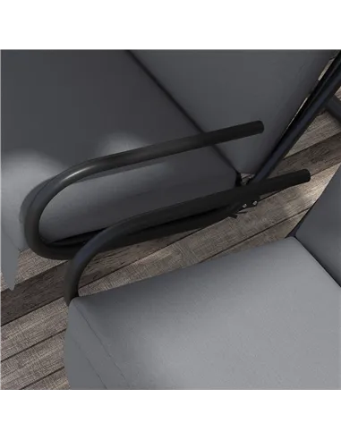 Outsunny Two-Seat Garden Swing Chair, with Protective Canopy - Grey