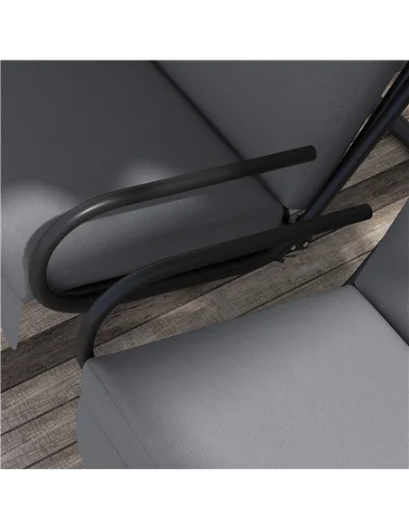 Outsunny Two-Seat Garden Swing Chair, with Protective Canopy - Grey