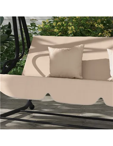Outsunny Three-Person garden Swing Chair, with Adjustable Canopy - Light Brown