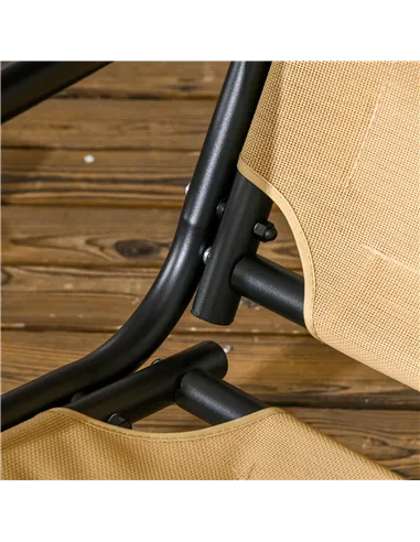 Outsunny Two-Seater Garden Swing Bench, with Adjustable Canopy - Beige