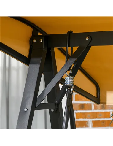 Outsunny Two-Seater Garden Swing Bench, with Adjustable Canopy - Beige