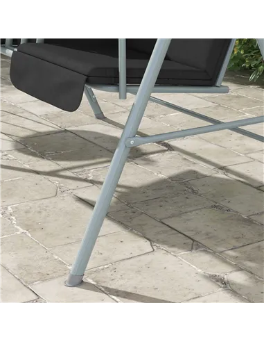 Outsunny 2 Seater Garden Swing Chair Patio Rocking Bench w/ Tilting Canopy, Double Padded Seats, Storage Bag and Tray, Black