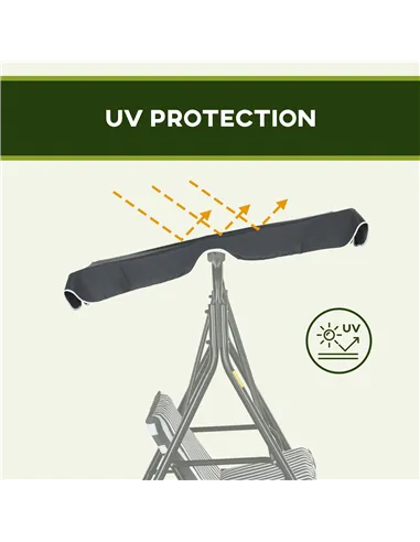 Outsunny 3 Seater Garden Swing Chair, Outdoor Swing Chair with Adjustable Canopy, Mental Frame & Cushions, Grey