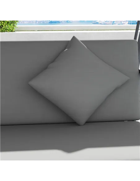 Outsunny Outdoor 2-in-1 Swing Chair Lounger 3 Seater Garden Swing Seat Bed Convertible Tilt Canopy W/ Cushion, Light Grey
