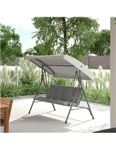 Outsunny Three-Seater Garden Swing Seat - Light Grey 2