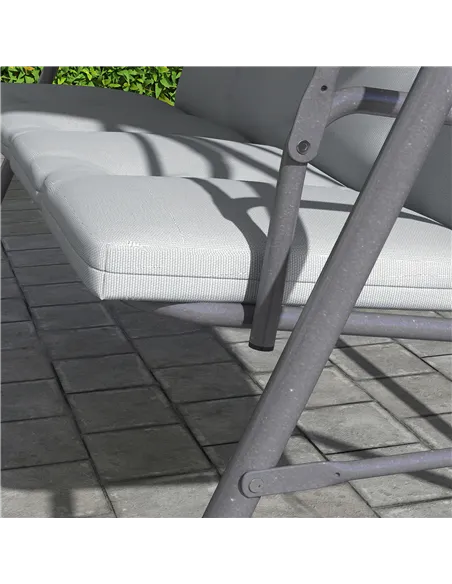 Outsunny Three-Seater Garden Swing Seat - Light Grey
