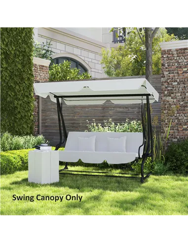 Outsunny 145 x 200Wcm Swing Chair Canopy Replacement - Light Grey