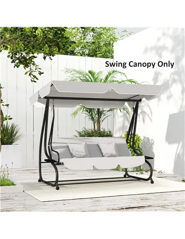 Outsunny 145 x 200Wcm Swing Chair Canopy Replacement - Light Grey