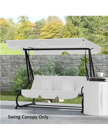 Outsunny 145 x 200Wcm Swing Chair Canopy Replacement - Light Grey