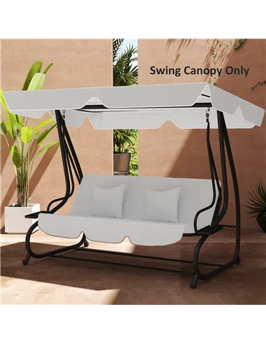 Outsunny 145 x 200Wcm Swing Chair Canopy Replacement - Light Grey
