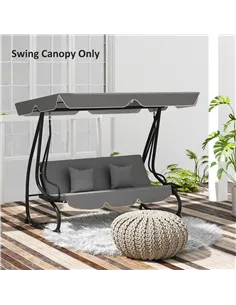 Outsunny 145 x 200Wcm Swing Chair Canopy Replacement - Dark Grey 2