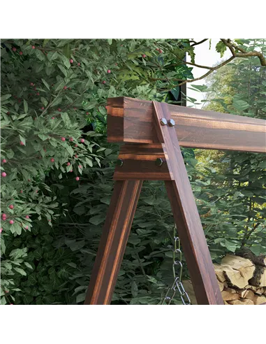 Outsunny Three-Seater Wooden Swing Bench