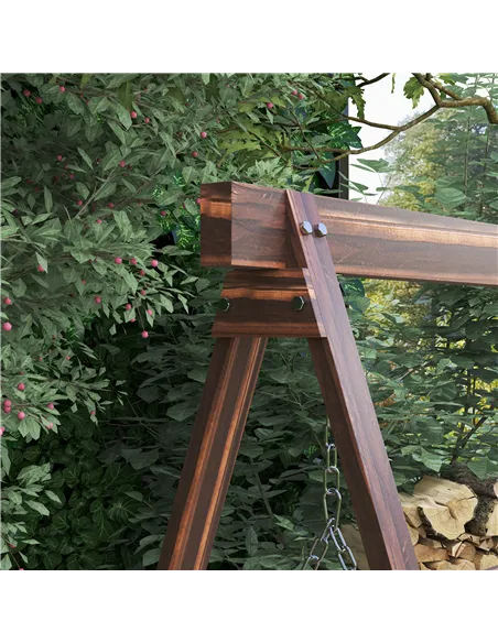 Outsunny Three-Seater Wooden Swing Bench