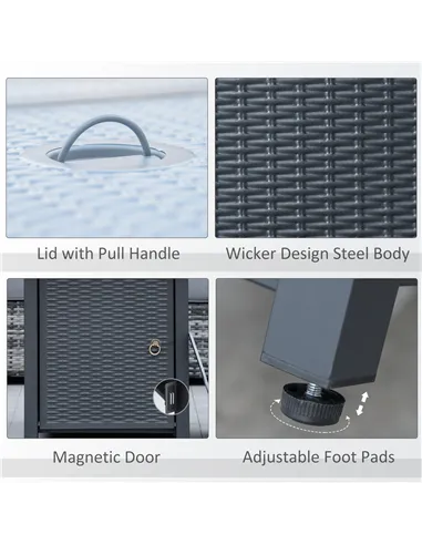 Outsunny 71 x 71cm 40000 BTU Gas Firepit Table - Black/Grey