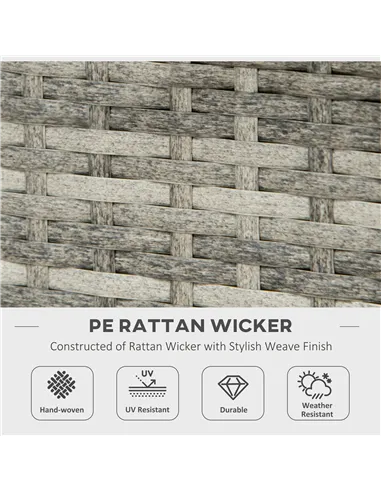 Outsunny Outdoor PE Rattan Gas Fire Pit Table, Patio Square Propane Heater with Rain Cover, Mesh Lid and Lava Stone, 40,000 BTU,