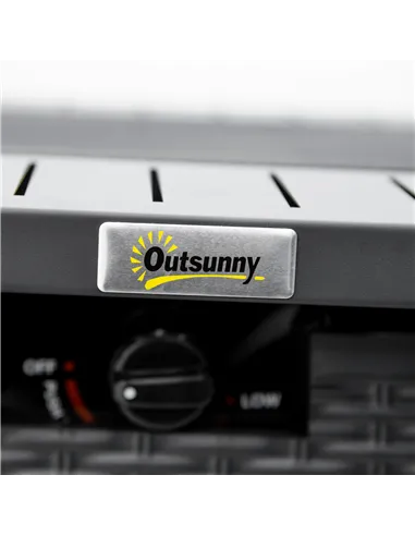 Outsunny Rattan-style Propane Gas Fire Pit Table with 40,000 BTU Burner, Square Smokeless Firepit Patio Heater with Thermocouple