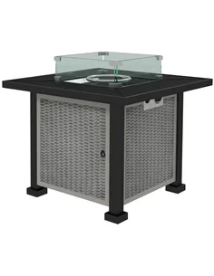 Outsunny 81 x 81cm 50,000 BTU Gas Fire Pit Table - Grey