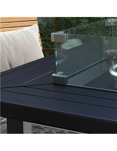 Outsunny 81 x 81cm 50,000 BTU Gas Fire Pit Table - Grey