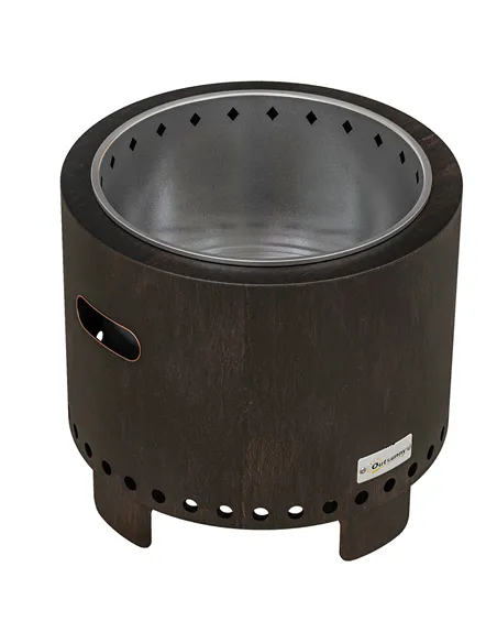 Outsunny Metal Wood-burning Smokeless Fire Pit, Black