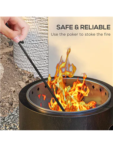 Outsunny Metal Wood-burning Smokeless Fire Pit, Black