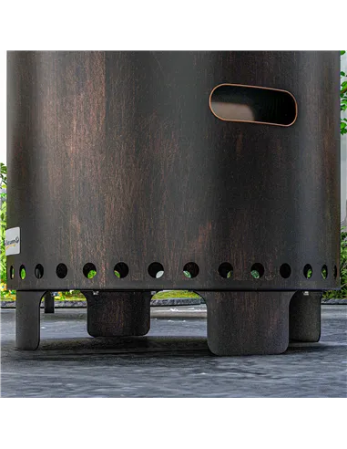 Outsunny Metal Wood-burning Smokeless Fire Pit, Black