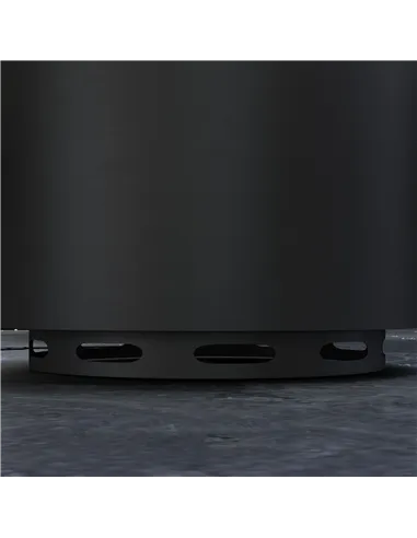 Outsunny Smokeless Fire Pit, 48.5cm Portable Wood Burning Firepit with Poker for Garden Camping Bonfire Party, Metal, Black