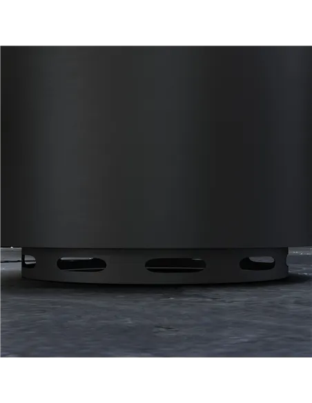 Outsunny Smokeless Fire Pit, 48.5cm Portable Wood Burning Firepit with Poker for Garden Camping Bonfire Party, Metal, Black