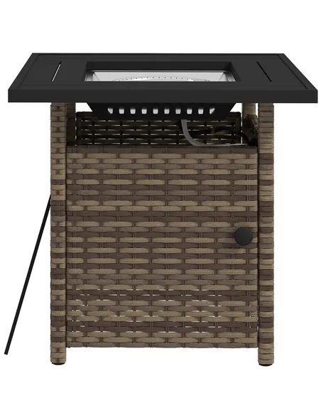 Outsunny 72.5 x 72.5cm 50,000 BTU Fire Pit Table, with Cover - Brown