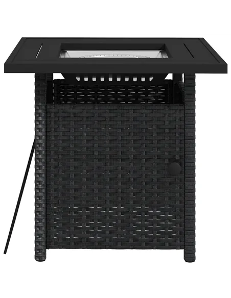 Outsunny 72.5 x 72.5cm 50,000 BTU Fire Pit Table, with Cover - Black