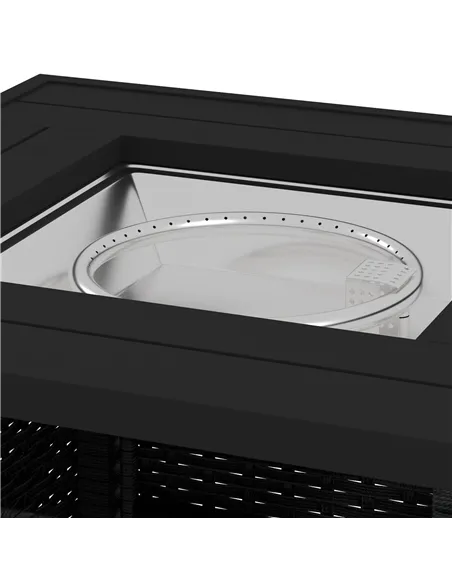 Outsunny 72.5 x 72.5cm 50,000 BTU Fire Pit Table, with Cover - Black