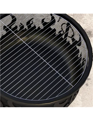 Outsunny Steel Fire Pit BBQ, with Poker - Black