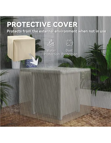 Outsunny 50,000 BTU Gas Fire Pit Table, with Cover - Dark Grey