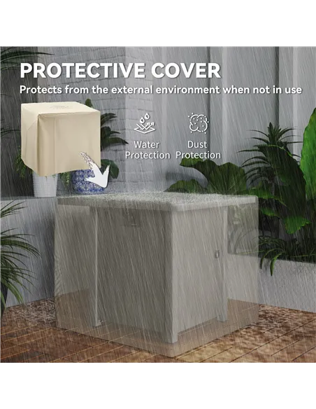 Outsunny 50,000 BTU Gas Fire Pit Table, with Cover - Dark Grey